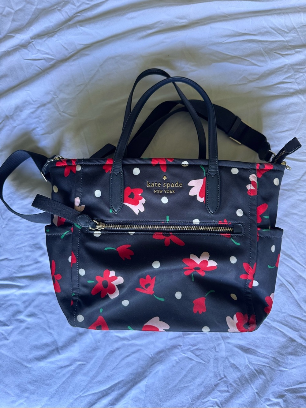 Kate Spade Navy Floral Two Way Bag